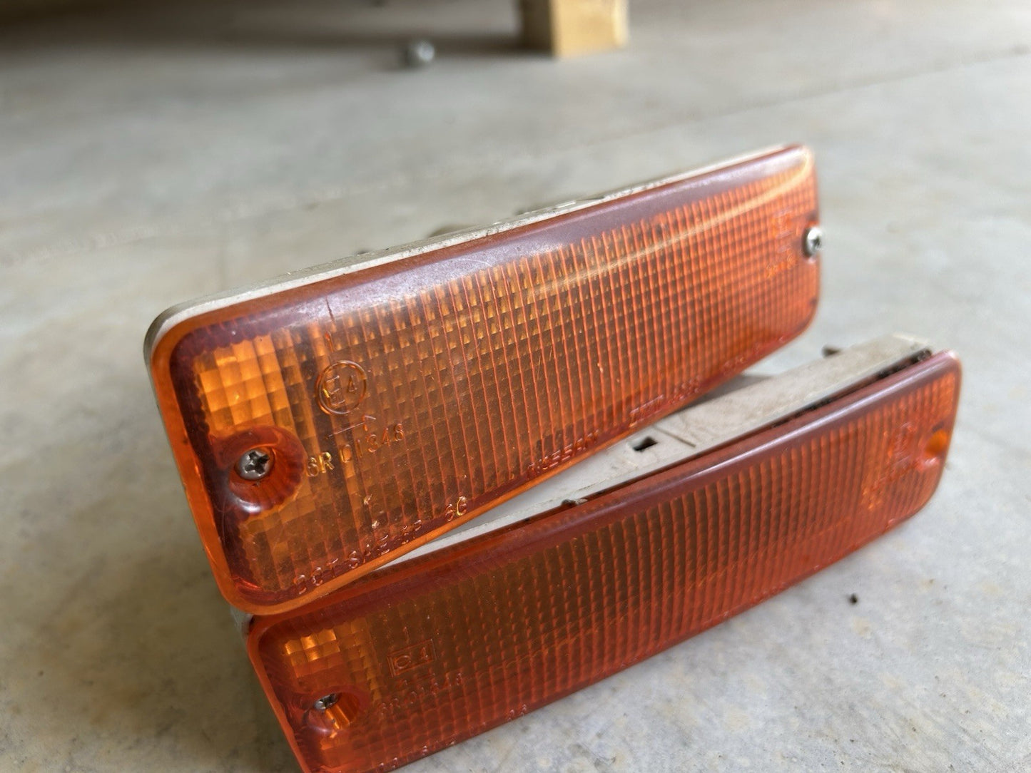 89-90 OEM Nissan 240sx S13 Passenger & Driver Front Turn Signal Lights Pignose