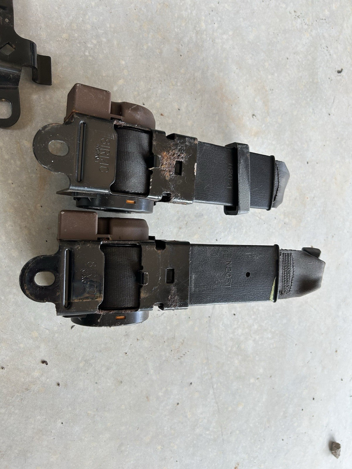 89-93 Nissan 240sx S13 OEM Front Seat Shoulder Belts PAIR Left & Right Black