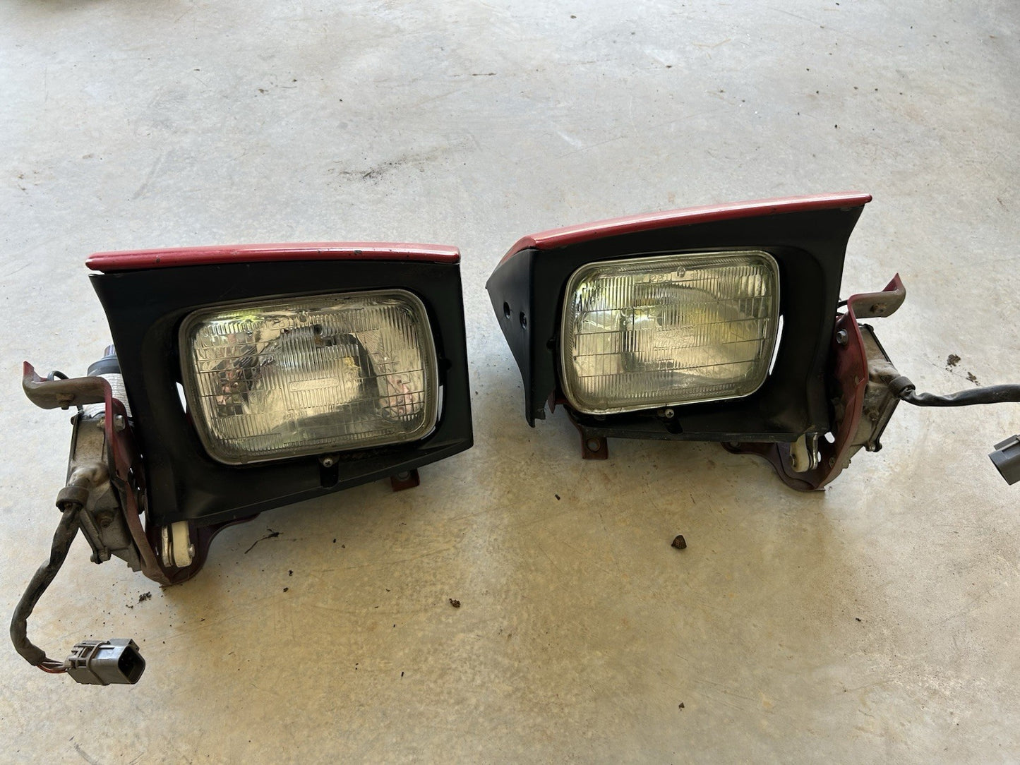 89-94 Nissan 240sx Right & Left Side Pop Up Headlight & Motor S13 SET OEM
