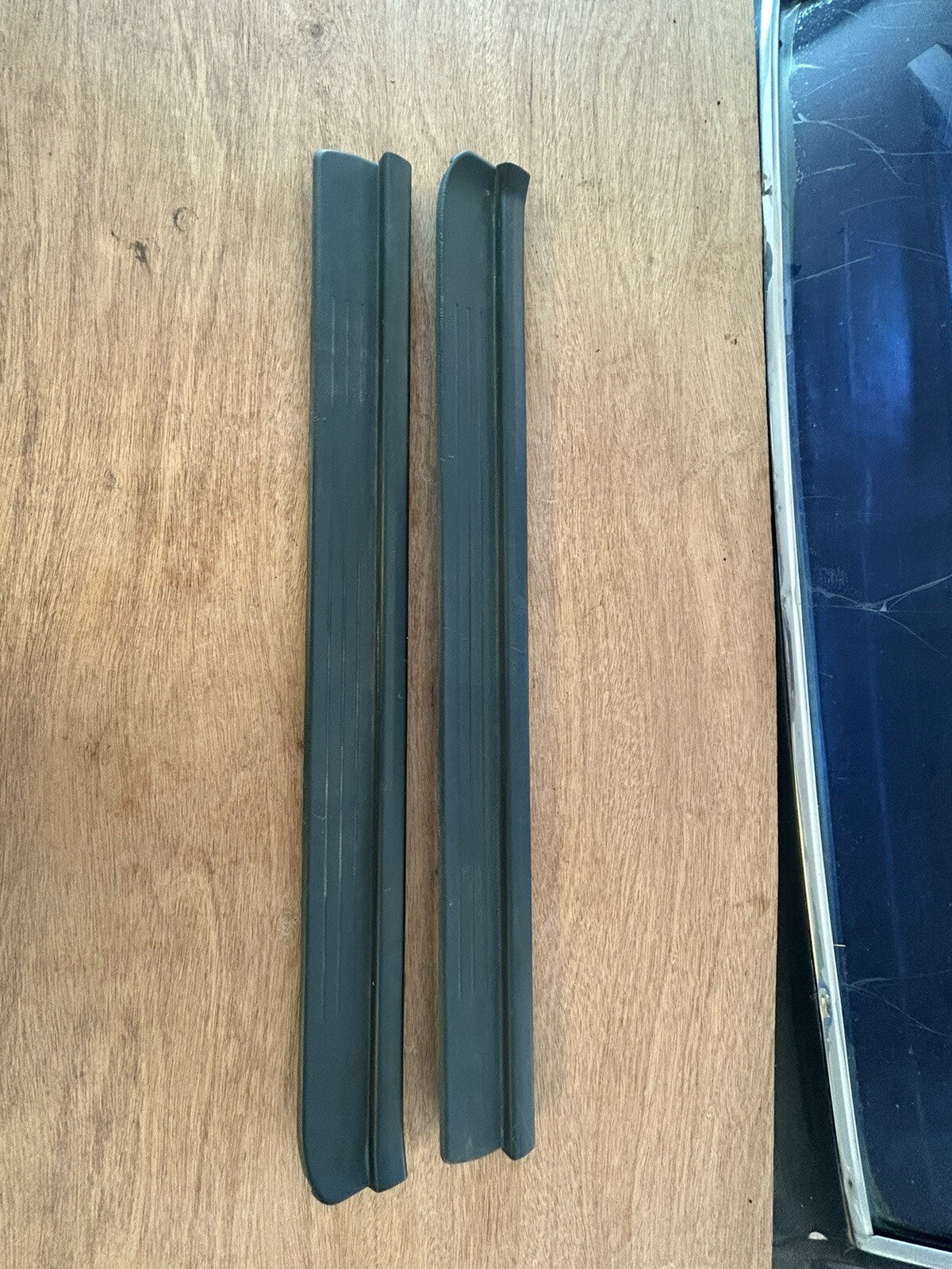 Blue 95-98 Nissan 240sx S14 OEM Door Sill Scuff Plate Interior Trim PAIR L/R Set