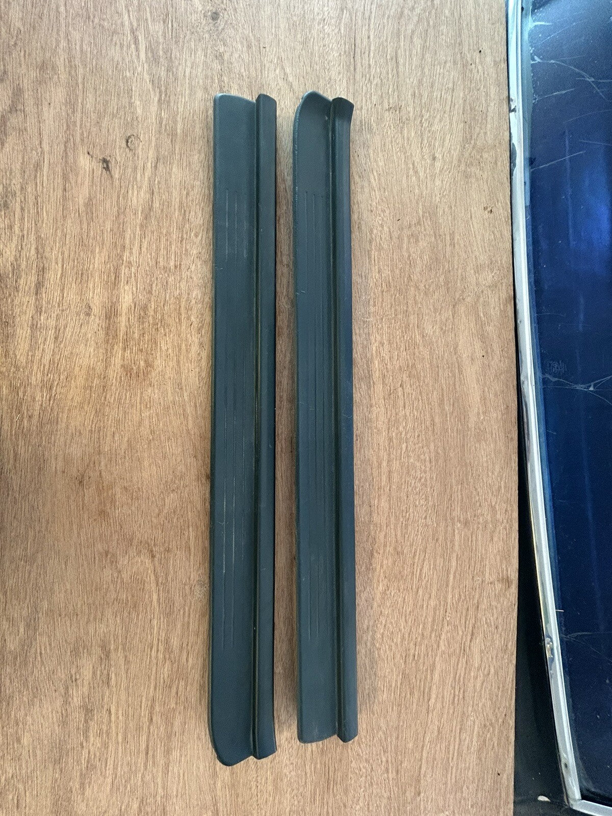 Blue 95-98 Nissan 240sx S14 OEM Door Sill Scuff Plate Interior Trim PAIR L/R Set