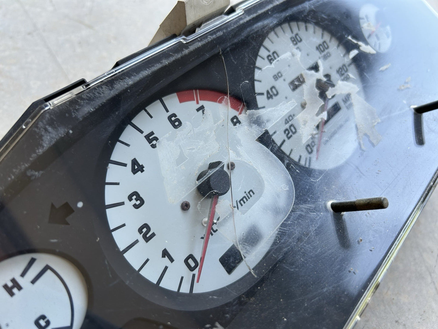 1996-1998 Nissan 240sx S14 Kouki OEM Instrument Gauge Cluster 265k WHITE FACE