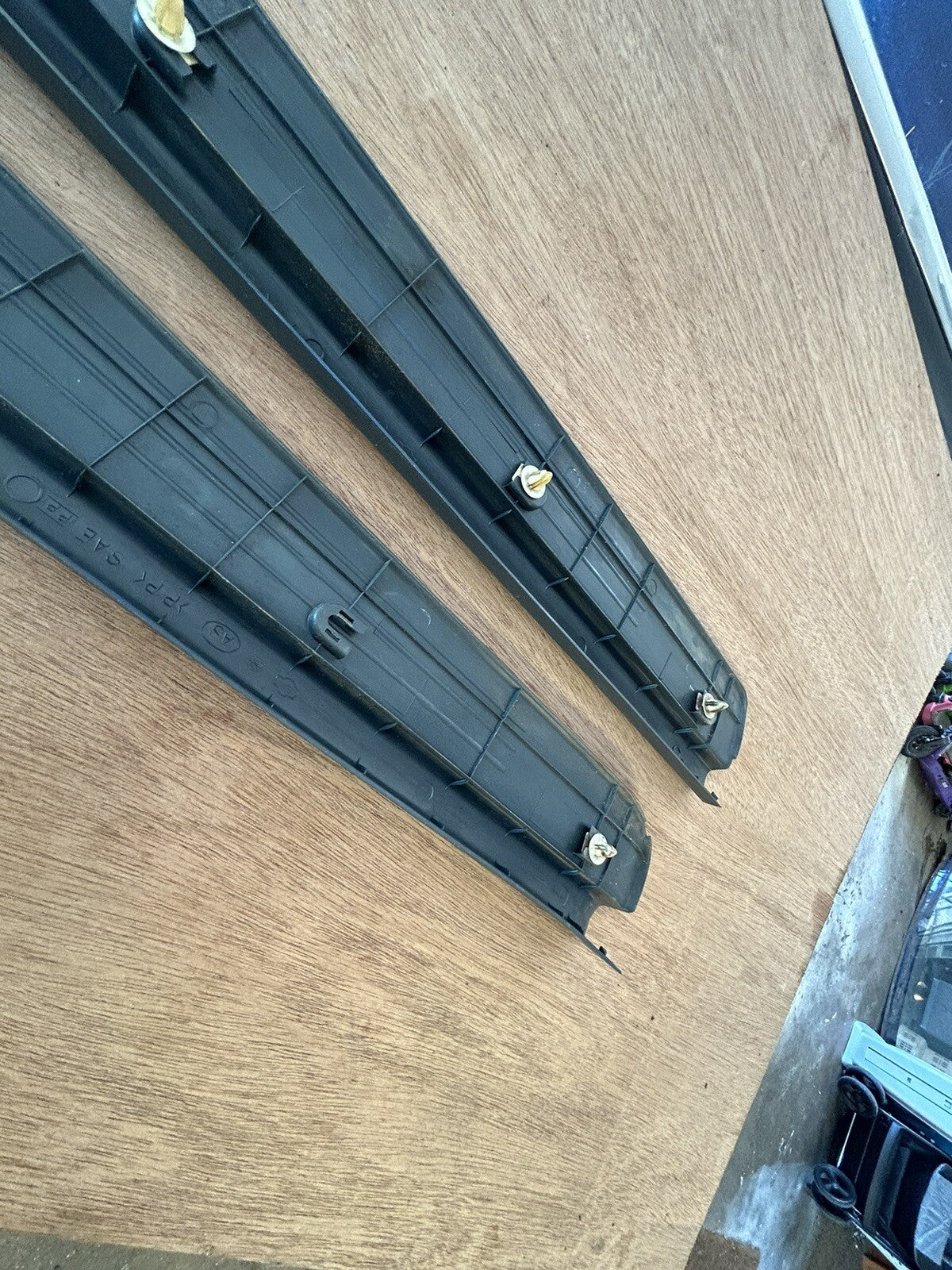 Blue 95-98 Nissan 240sx S14 OEM Door Sill Scuff Plate Interior Trim PAIR L/R Set