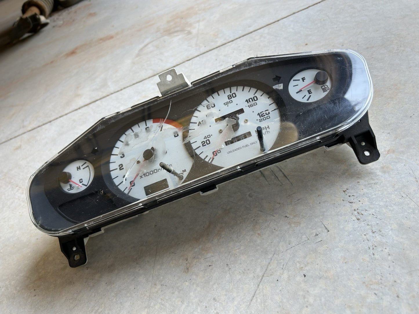 1996-1998 Nissan 240sx S14 Kouki OEM Instrument Gauge Cluster 265k WHITE FACE
