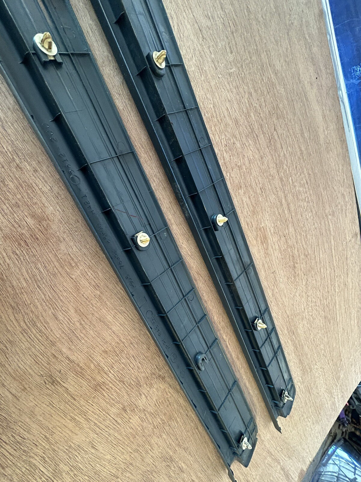 Blue 95-98 Nissan 240sx S14 OEM Door Sill Scuff Plate Interior Trim PAIR L/R Set