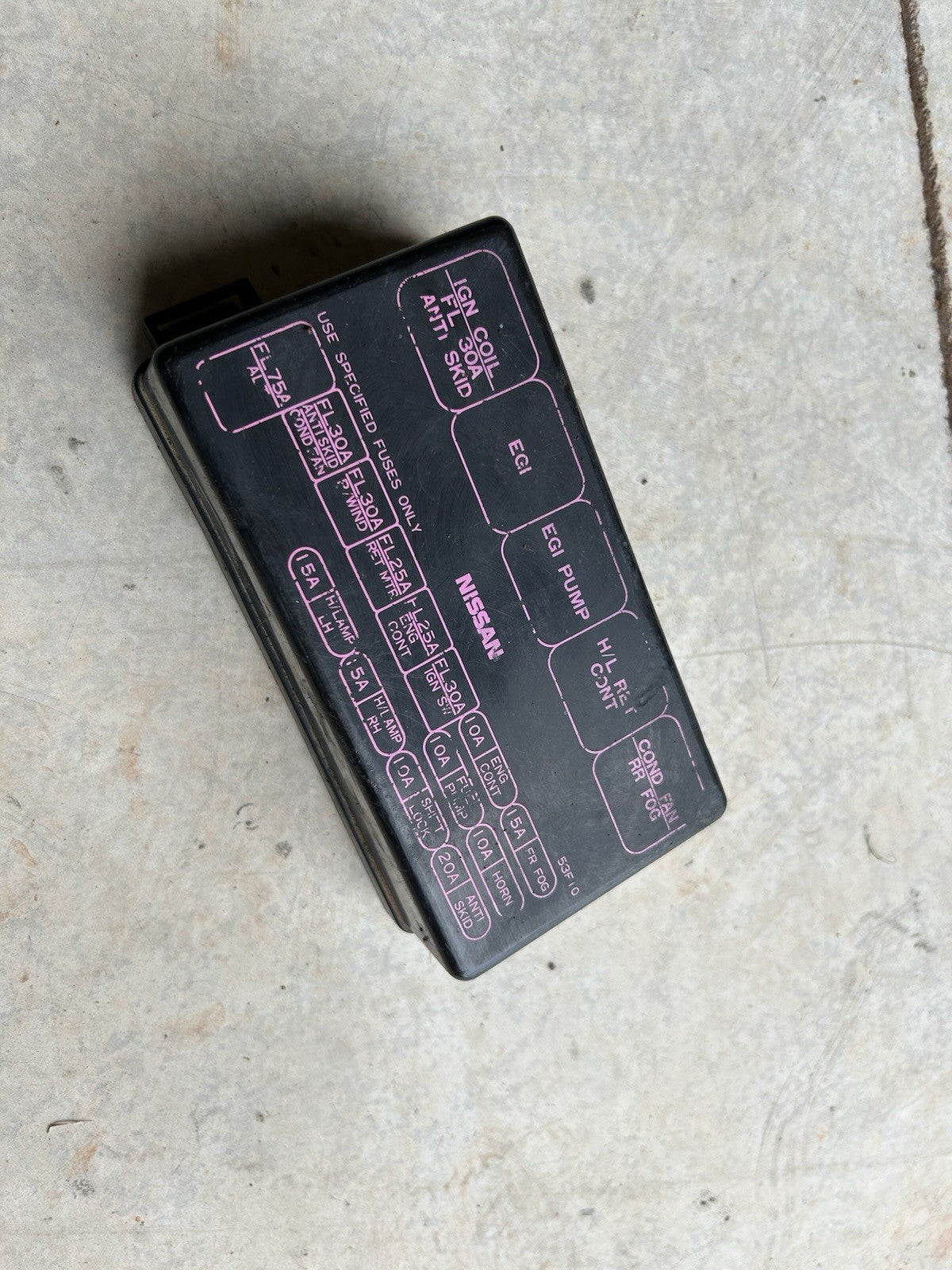 Used OEM 1989-1994 Nissan 240SX S13 Engine Bay Fuse Box Cover -Little scratches