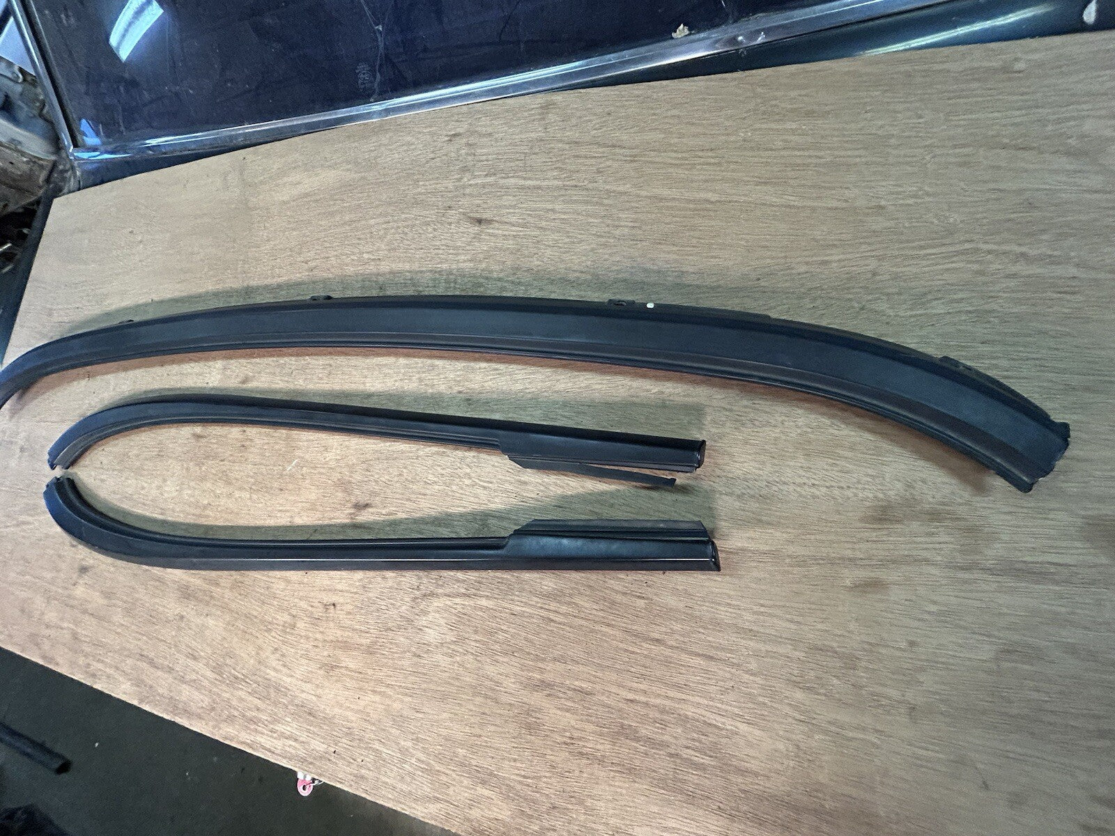 1992-1994 Nissan 240SX CONVERTIBLE OEM Rear Top Metal Trim Molding 3pc Set Vert