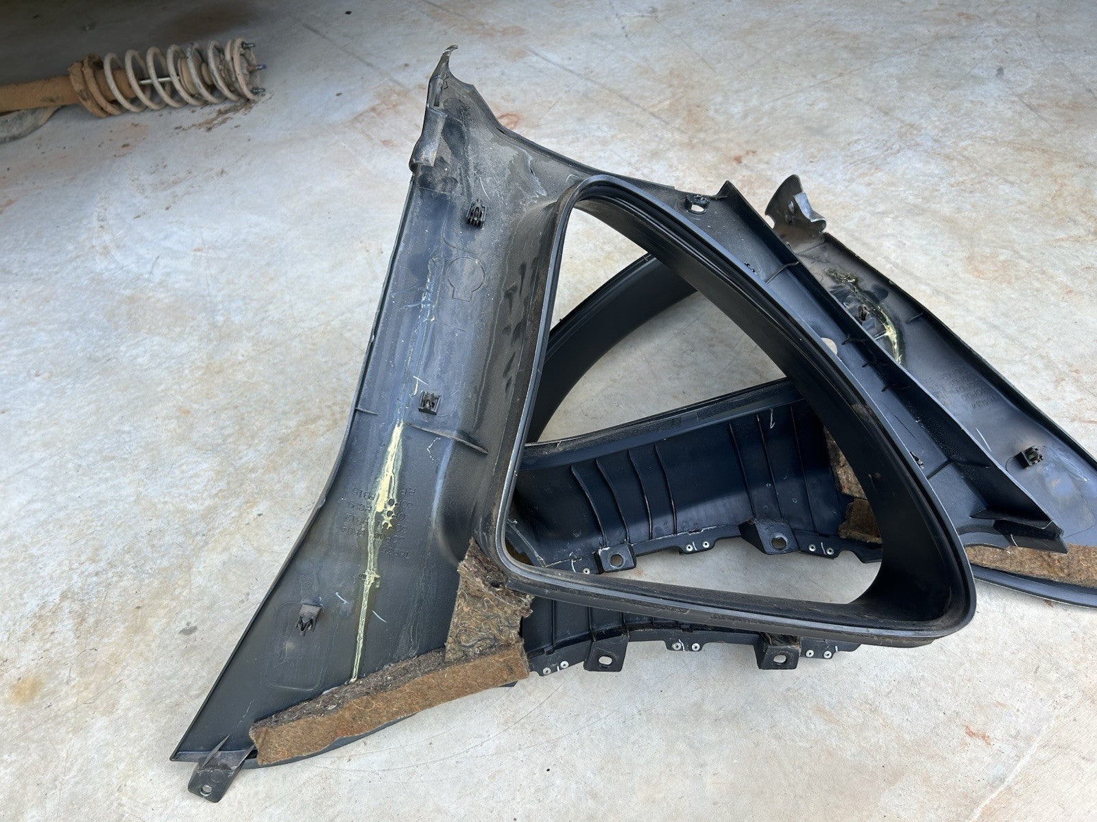 90-96 Nissan 300zx Z32 2+0 OEM Black Interior Quarter Window Trim Panels PAIR