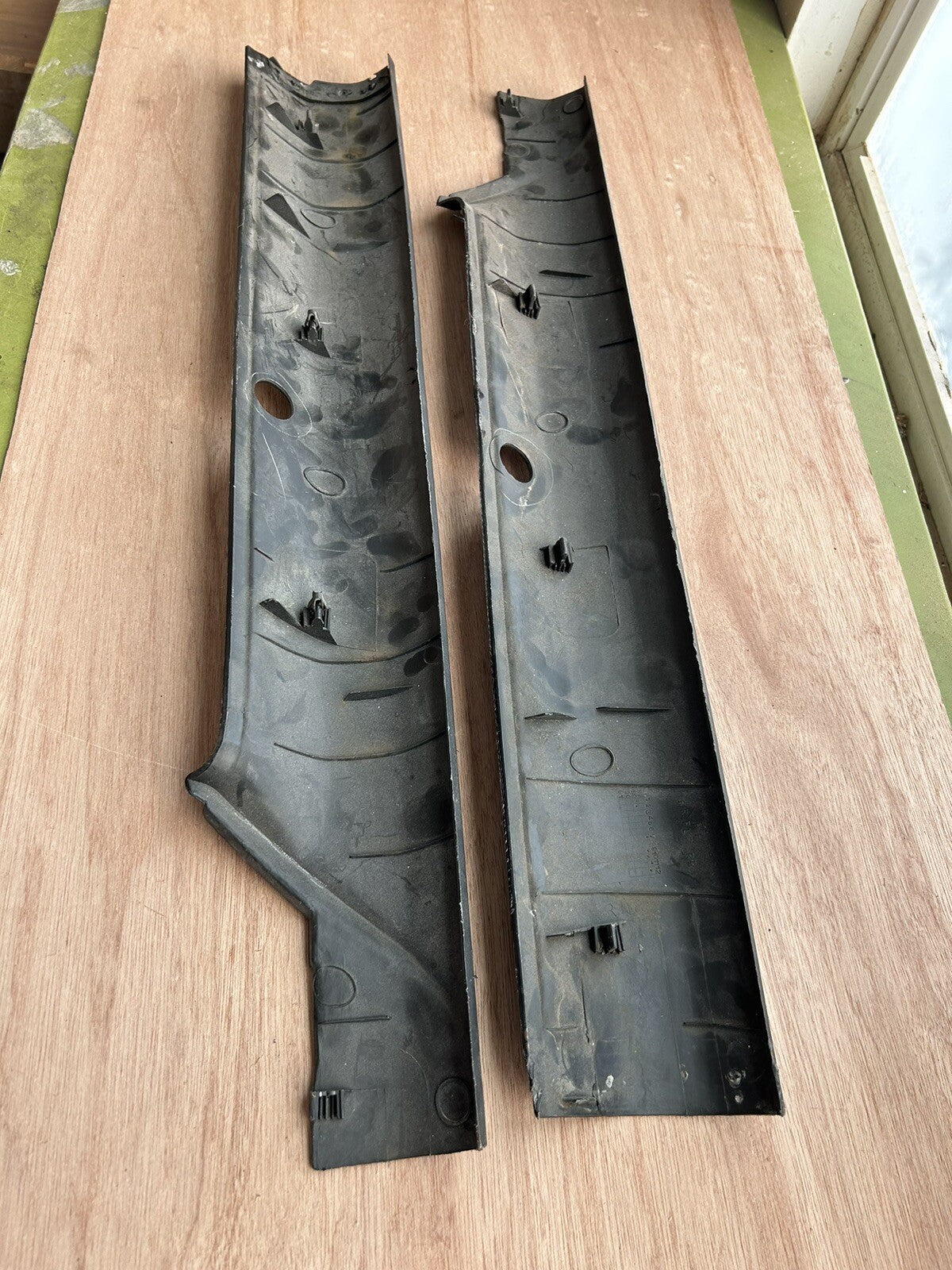 89-93 Nissan S13 240sx Left & Right Rear C Pillar Panel Interior Cover Black OEM