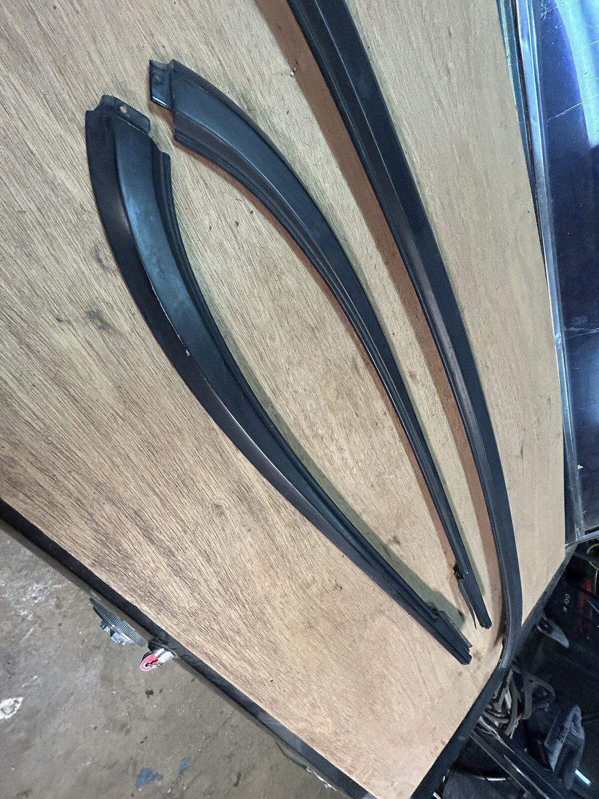 1992-1994 Nissan 240SX CONVERTIBLE OEM Rear Top Metal Trim Molding 3pc Set Vert