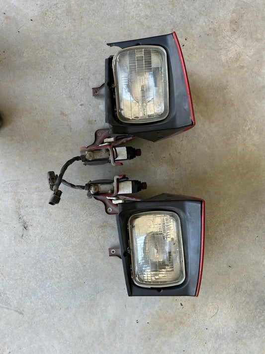 89-94 Nissan 240sx Right & Left Side Pop Up Headlight & Motor S13 SET OEM