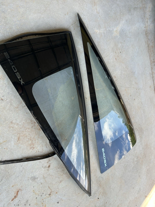 89-93 Nissan 240sx S13 FTBK Driver Left & Pass Right Rear Quarter Windows Glass