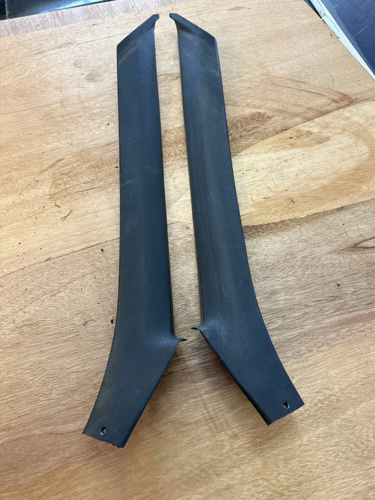 91-93 Nissan 240sx S13 OEM Black Interior A Pillar Trim Panels PAIR VERT ONLY