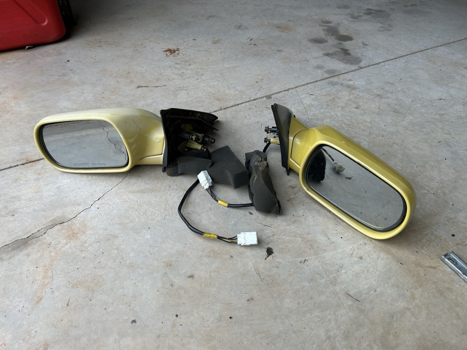 90-96 Nissan Z32 300zx Left & Right Door Exterior Side Power Mirror OEM Yellow