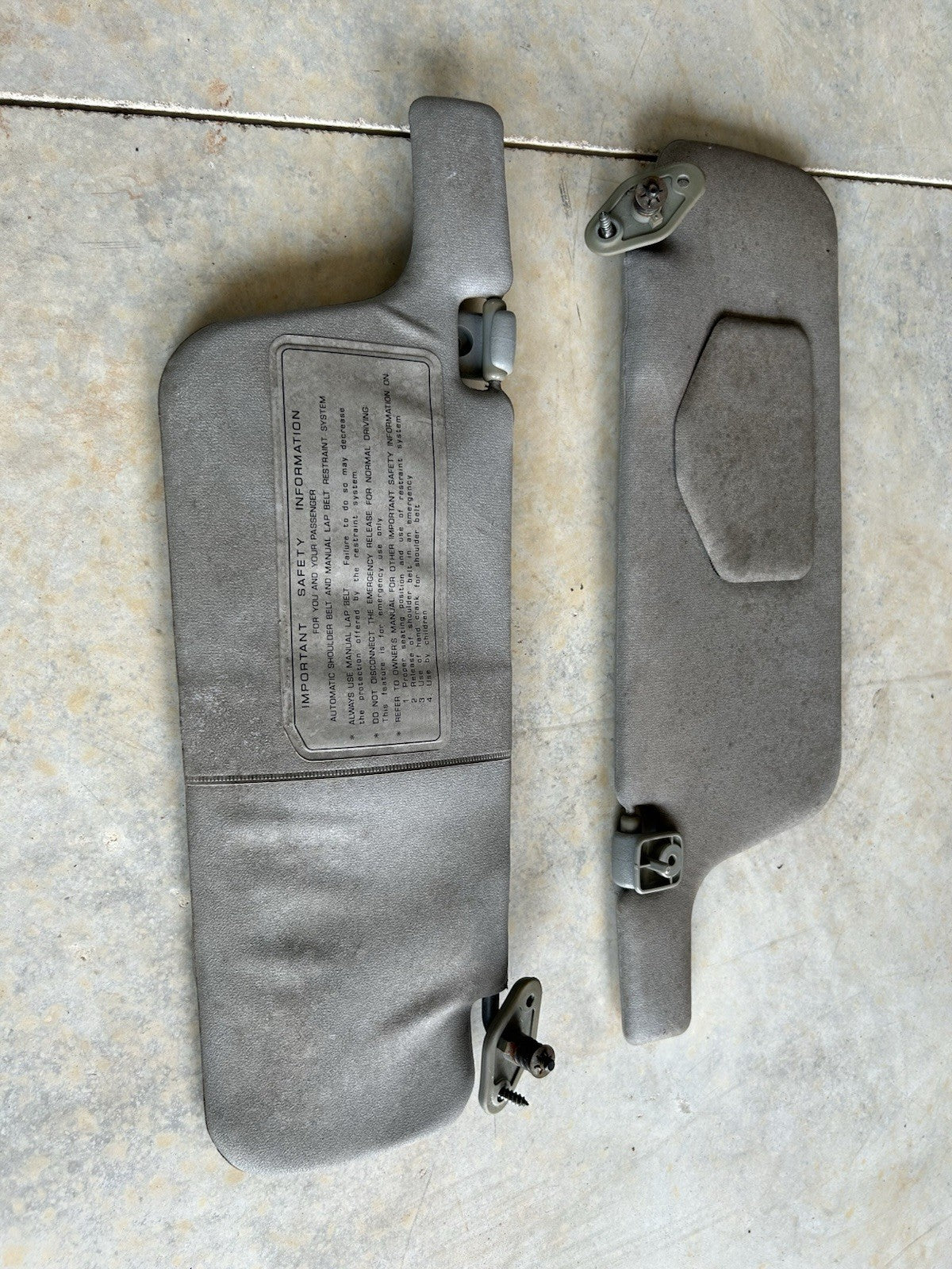 89-94 Nissan 240SX S13 Sunvisors PAIR Genuine - Need Work OEM